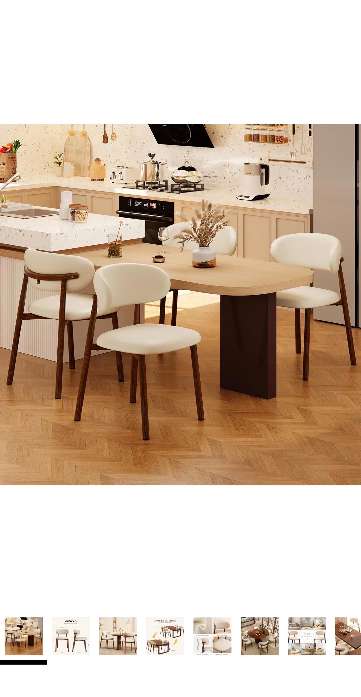 Leather Dining Chairs - 4 Set