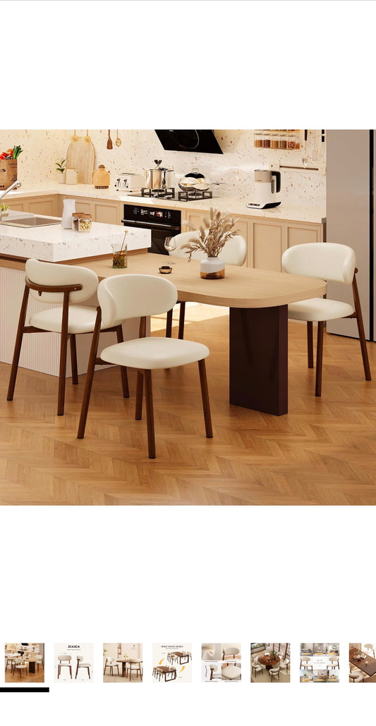 Leather Dining Chairs - 4 Set