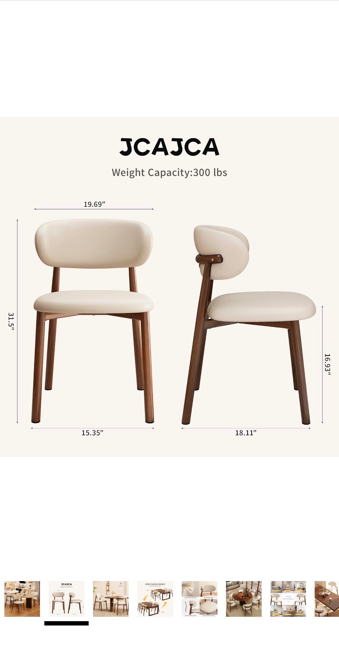 Leather Dining Chairs - 4 Set