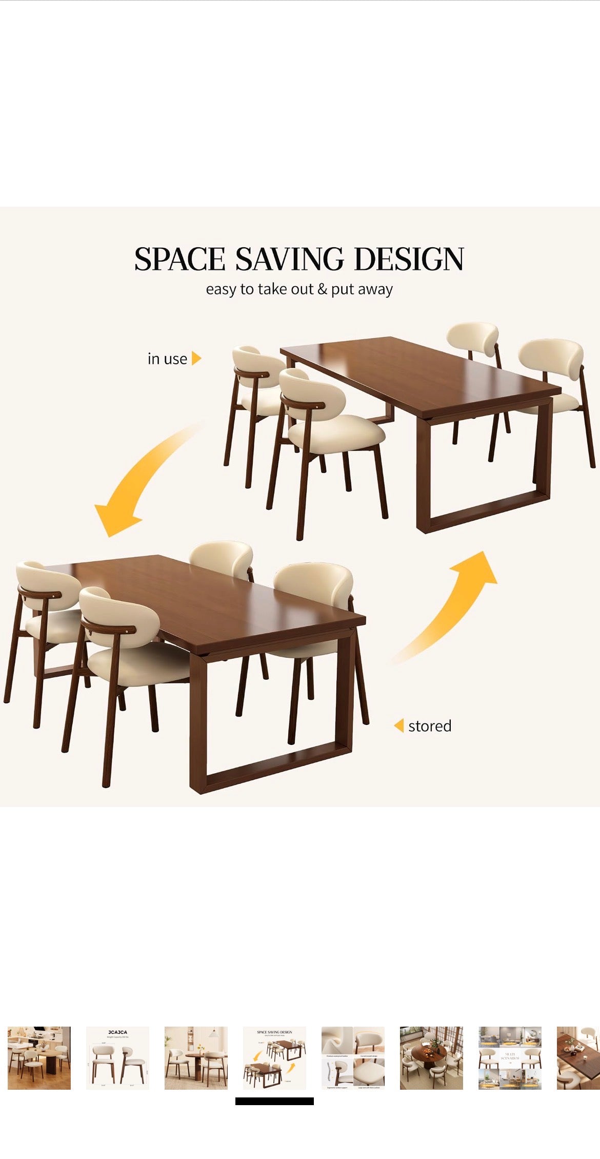 Leather Dining Chairs - 4 Set